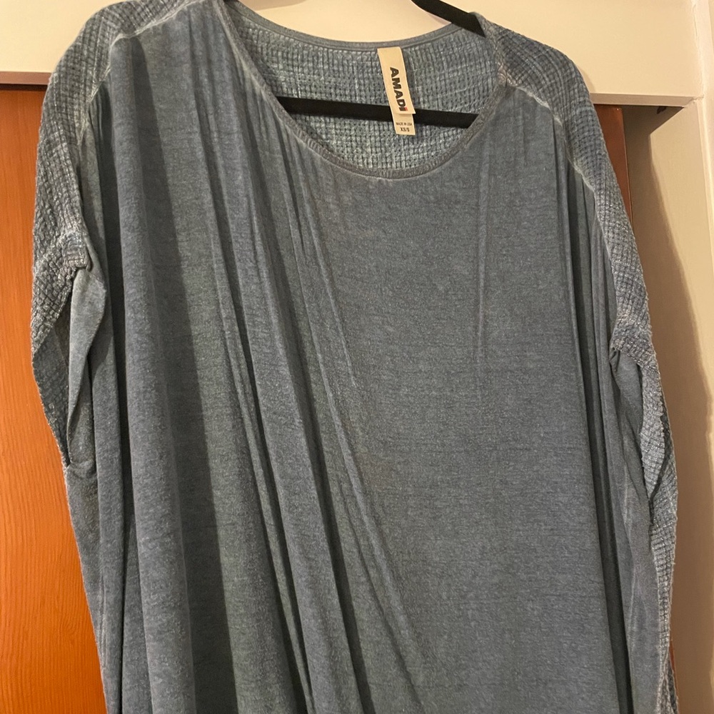 Cute greenish blue poncho style top from Anthro
